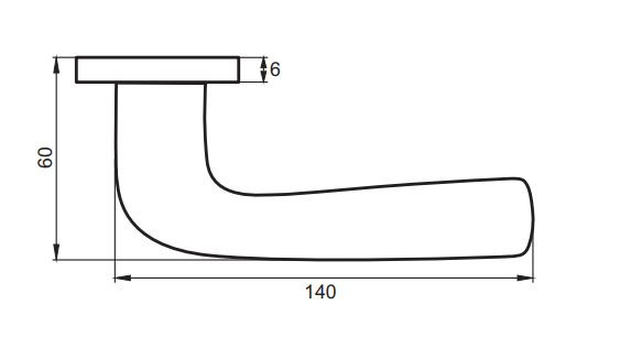 Ручка дверная PUERTO INAL 547-06 slim SN Соффиони никель матовый