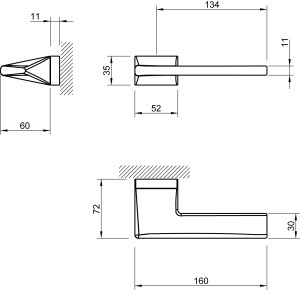 Ручка дверная Tupai 4130 RE-141 Vizion титан