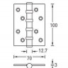 Петля универсальная Archie A010-C 100X70X3-4BB-1IMP императорское золото