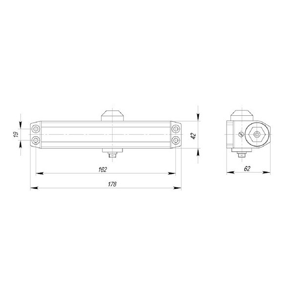 Доводчик дверной AJAX DCTR50-100 hold open BR коричневый