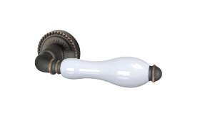 Ручка дверная ARMADILLO Silvia CL1 ABL-18/WP-109 Темная медь/белый фарфор