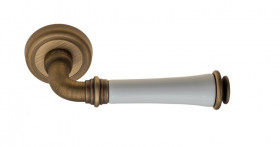 Ручка дверная Fratelli Cattini GRACIA CERAMICA BIANCO D1-BY Матовая бронза