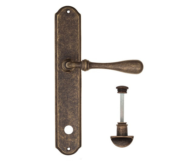 Дверная ручка на планке Fratelli Cattini RETRO WC-2 PL02-BA античная бронза