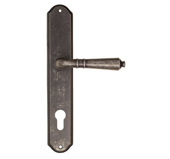 Дверная ручка на планке Fratelli Cattini TOSCANA CYL PL02-IA античное серебро