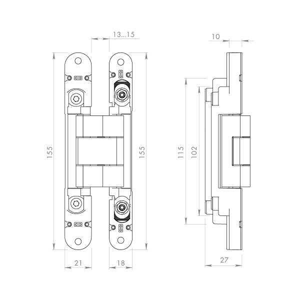 Петля скрытой установки ARMADILLO U3D2400.VPG SC матовый хром TECH