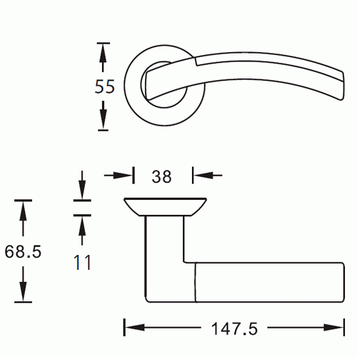 Ручка дверная ARCHIE Bello 132 S010 13299 хром матовый