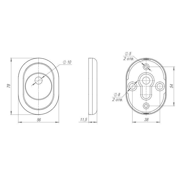 Накладка декоративная под шток FUARO ESC.O/CRE/OV.14 (ESC-14-O) AB зелёная бронза