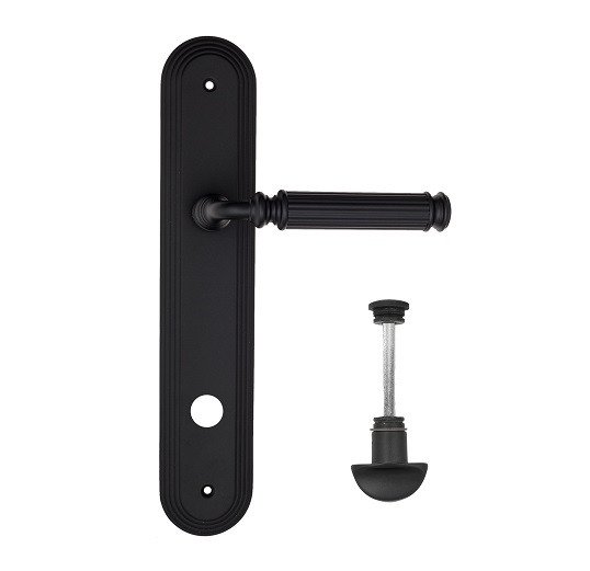 Дверная ручка на планке Fratelli Cattini ENCIA WC-2 PL288-NM матовый черный