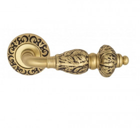 Ручка дверная Venezia LUCRECIA D4 французское золото + коричневый