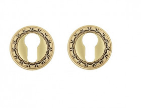 Накладка дверная под цилиндр Venezia CYL-1 D2 французское золото + коричневый