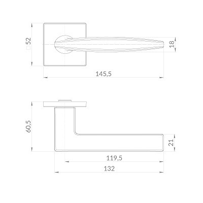 Ручка дверная PUNTO K.EST.Q52.FAVORIT SN-3 матовый никель