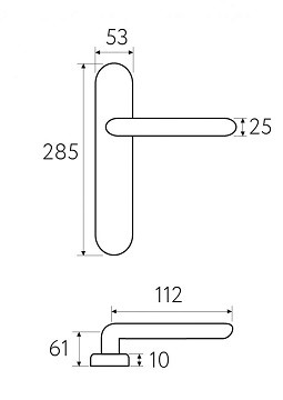 Дверная ручка на планке Fratelli Cattini FOGGIA WC-2 PL288-CR полированный хром