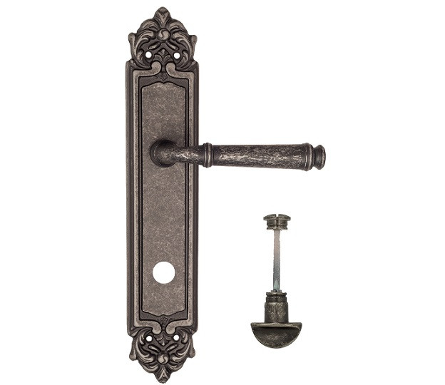 Дверная ручка на планке Fratelli Cattini FARFALLA WC-2 PL96-IA античное серебро