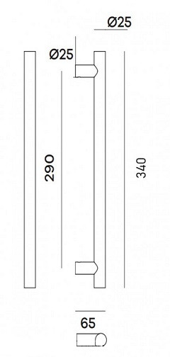 Ручка скоба Venezia EXA ZIG PL-Y 340мм (290мм) матовая латунь