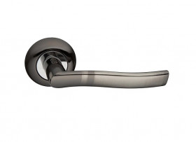 Ручка дверная PALIDORE A-77 BH/SN Черный никель/Белый никель