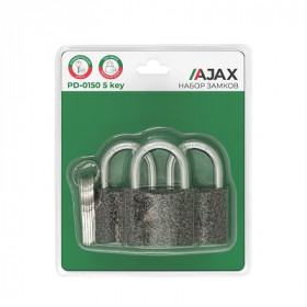 Набор замков навесных AJAX PD-0150 (3 locks+5 keys) blister