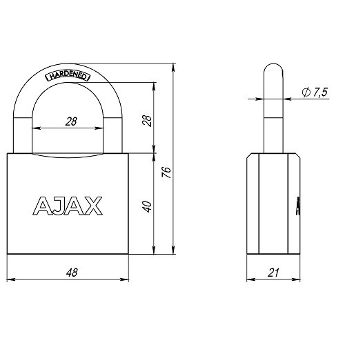 Набор замков навесных AJAX PD-0150 (3 locks+5 keys) blister