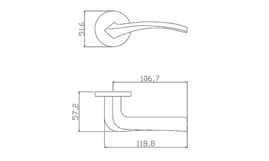 Ручка дверная ADDEN BAU WAVE S-488 NICKEL никель