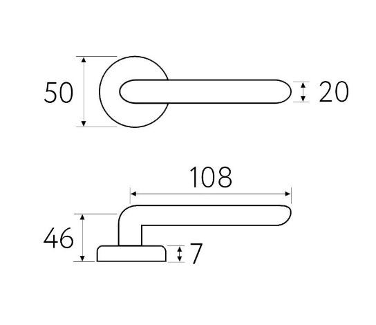 Ручка дверная Fratelli Cattini EMMA 7.7-CS матовый хром