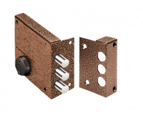 Замок накладной ЭЛЬБОР Кремень 1.04.61.КМА медный антик