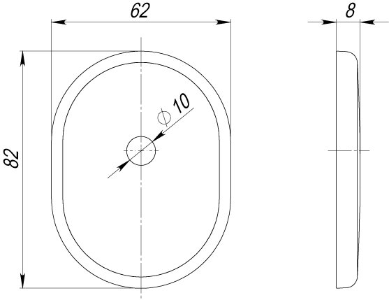 Накладка декоративная под шток ARMADILLO BK-DEC (ATC Protector 1) SC-14 Матовый хром