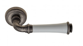 Ручка дверная Fratelli Cattini GRACIA CERAMICA BIANCO D1-IA античное серебро