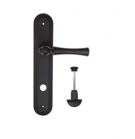 Дверная ручка на планке Fratelli Cattini FOGGIA WC-2 PL288-NM матовый черный