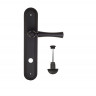 Дверная ручка на планке Fratelli Cattini FOGGIA WC-2 PL288-NM матовый черный