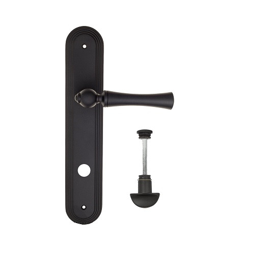 Дверная ручка на планке Fratelli Cattini FOGGIA WC-2 PL288-NM матовый черный