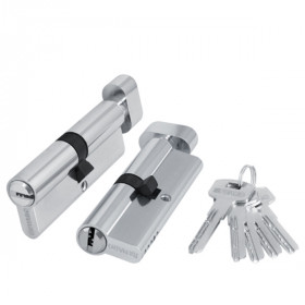 Цилиндровый механизм с вертушкой FUARO 200 ZM 90 mm (50+10+30) CP хром 5 кл.