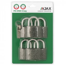 Набор замков навесных AJAX PD-0150 (6 locks+5 keys) blister
