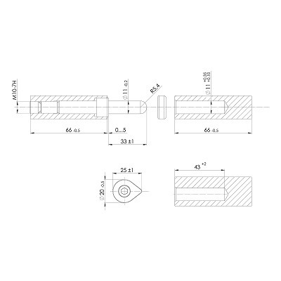 Петля приварная TRUDO D20x140 ADJ регулируемая