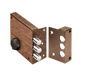 Замок накладной сувальдный ЭЛЬБОР Кремень 1.04.52.КМА медный антик