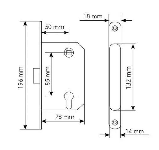 Защелка бесшумная под цилиндр MORELLI Innovation IP L SC матовый хром