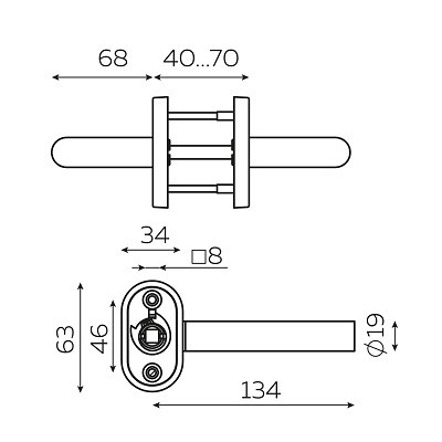 Ручки противопожарные FUARO R.DSS201-0201P/19 INOX 201 BLACK