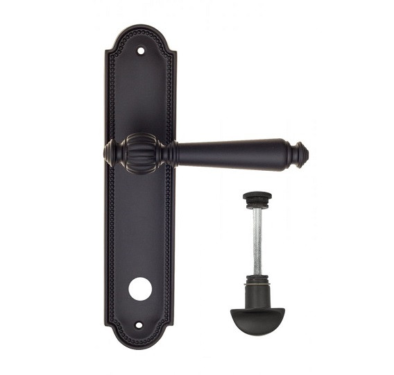 Дверная ручка на планке Fratelli Cattini MARANI WC-2 PL248-NM матовый черный