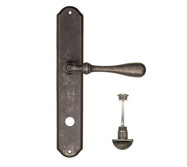 Дверная ручка на планке Fratelli Cattini RETRO WC-2 PL02-IA античное серебро
