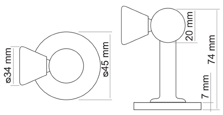 Ограничитель магнитный MORELLI MDS-3 PC Полированный хром