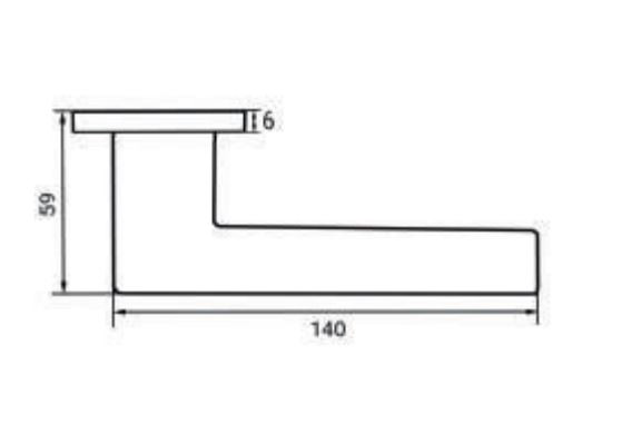 Ручка дверная RENZ INDH 320-03 slim CP Кроне хром блестящий
