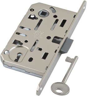 Замок межкомнатный под ключ AGB MEDIANA EVOLUTION B01101.50.34 матовый хром