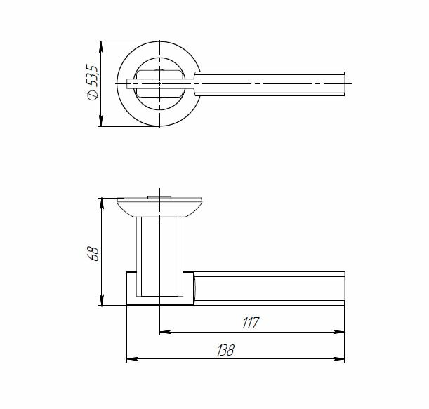 Ручка дверная PUNTO CITY TL SN/CP-3 матовый никель/хром