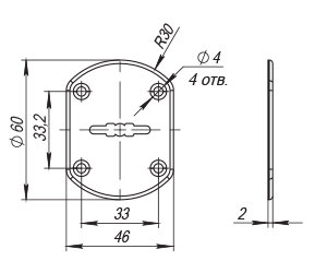 Накладка декоративная на сувальдный замок без шторки PUNTO ESC021/0-SS (1 шт.) тех.упак. Нержавейка