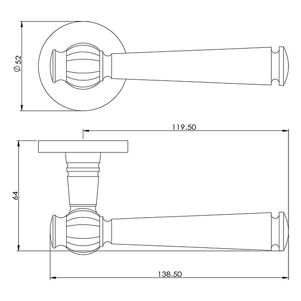 Ручка дверная BUSSARE VASO A-41-50 BLACK Черный