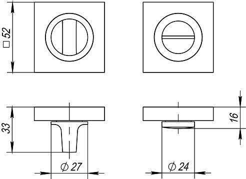 Завертка сантехническая FUARO BK6 KM SN/CP-3 Матовый никель/хром