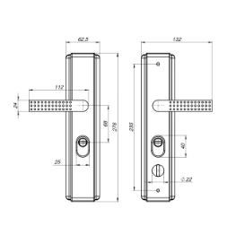 Ручка на планке AJAX P.UNI.CH-6602 универсальная