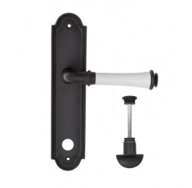 Дверная ручка на планке Fratelli Cattini GRACIA CERAMICA BIANCO WC-2 PL248-NM матовый черный