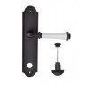 Дверная ручка на планке Fratelli Cattini GRACIA CERAMICA BIANCO WC-2 PL248-NM матовый черный
