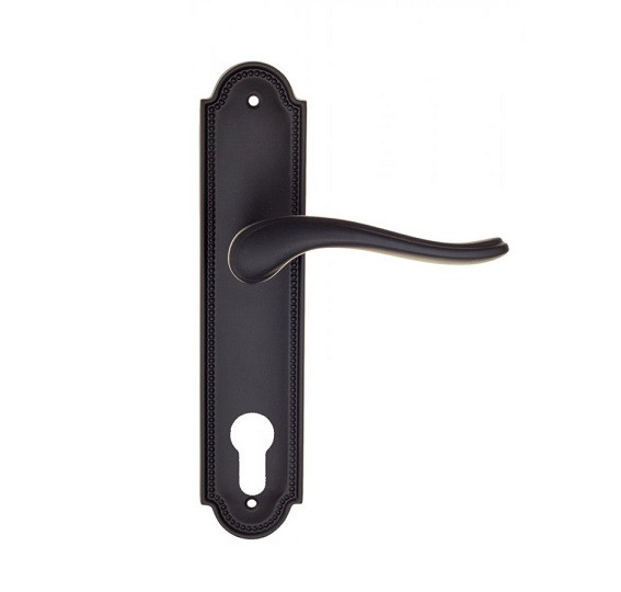 Дверная ручка на планке Fratelli Cattini LAVERA CYL PL248-NM матовый черный