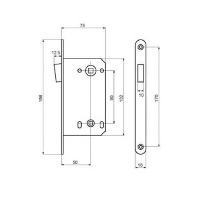 Защелка сантехническая магнитная RENZ INMagn 2090 SN никель матовый