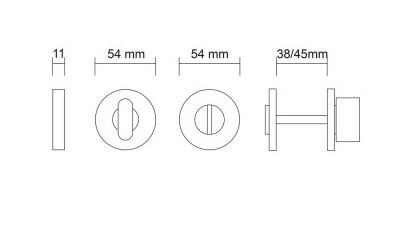 Завертка сантехническая PORTA DI PARMA WC.044.01 Полированный хром
